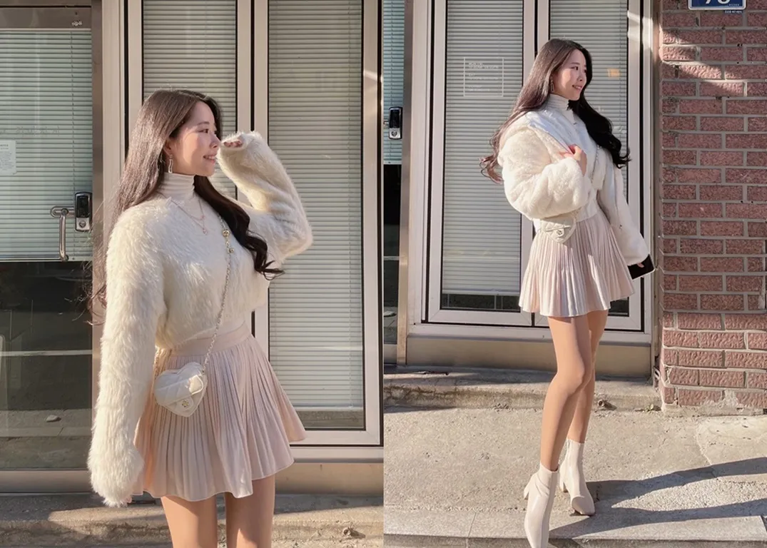 パンツ裏地ソフトプリーツミニスカート | mirangmirang | 詳細画像1