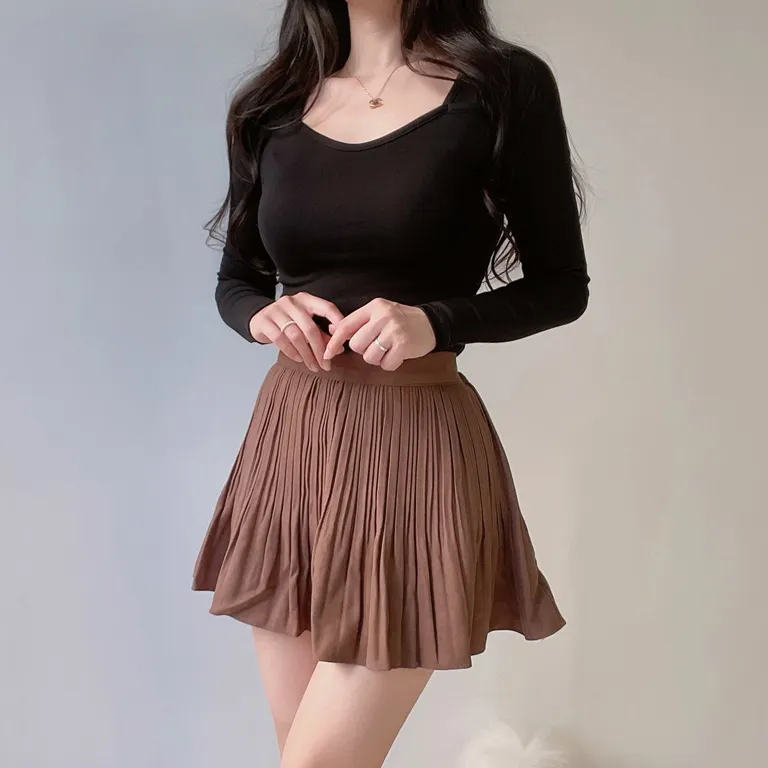 パンツ裏地ソフトプリーツミニスカート | mirangmirang | 詳細画像2