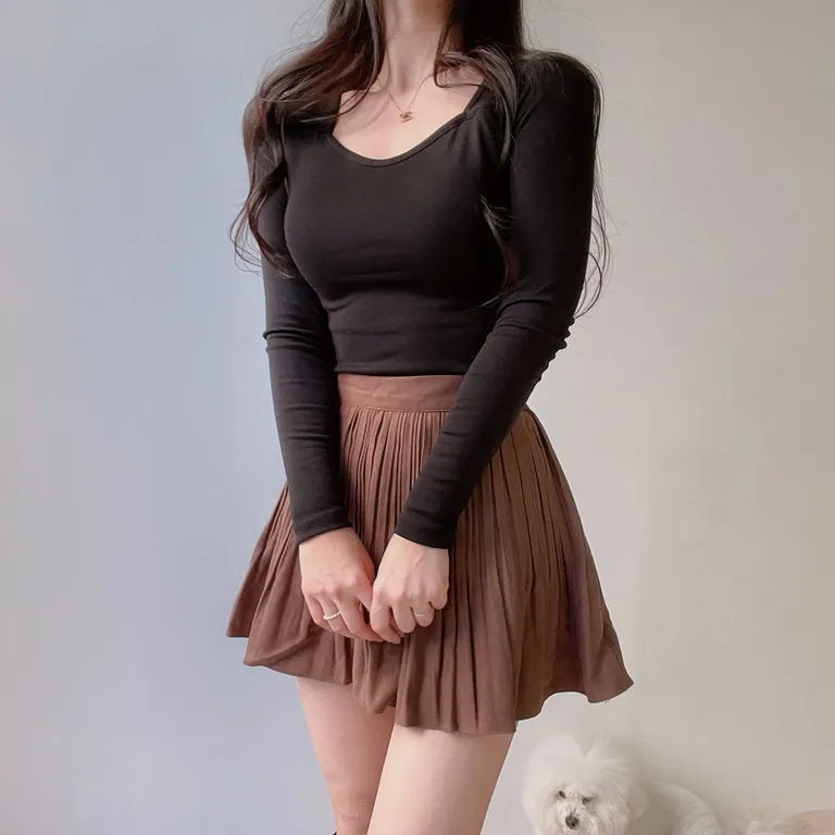 パンツ裏地ソフトプリーツミニスカート | mirangmirang | 詳細画像3