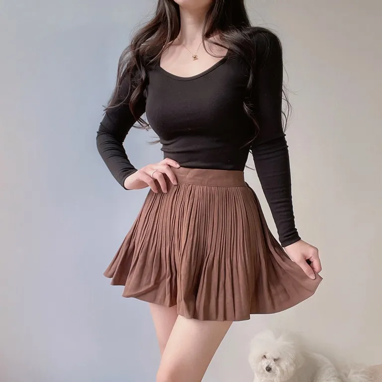 パンツ裏地ソフトプリーツミニスカート | mirangmirang | 詳細画像4