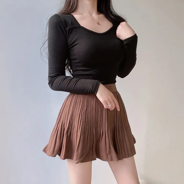 パンツ裏地ソフトプリーツミニスカート | mirangmirang | 詳細画像5