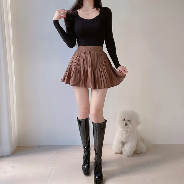 パンツ裏地ソフトプリーツミニスカート | mirangmirang | 詳細画像6