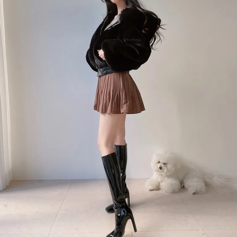 パンツ裏地ソフトプリーツミニスカート | mirangmirang | 詳細画像9