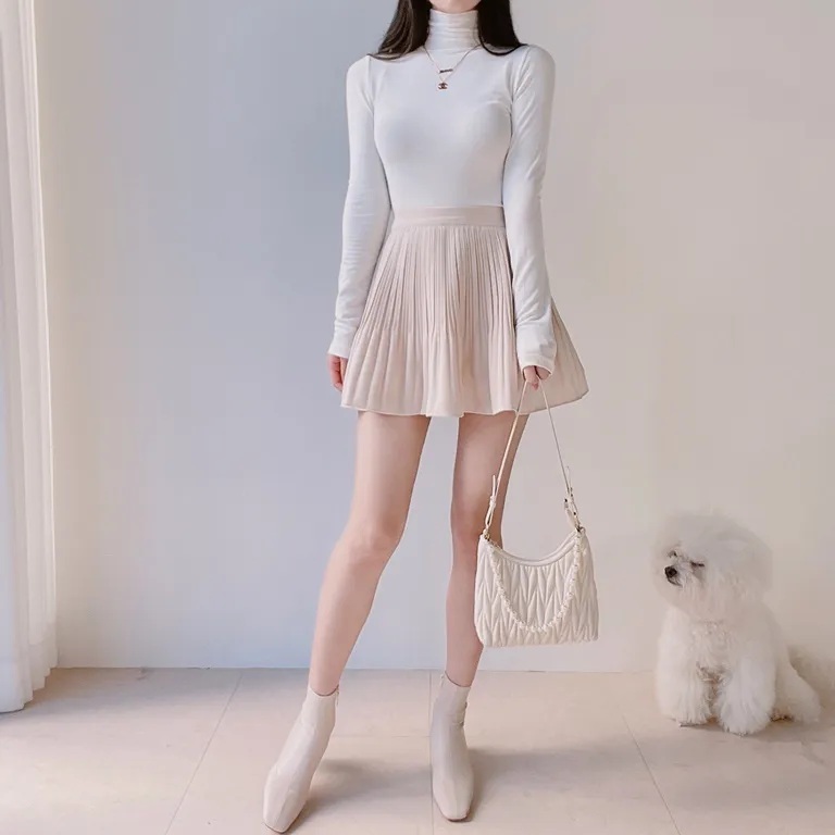 パンツ裏地ソフトプリーツミニスカート | mirangmirang | 詳細画像23