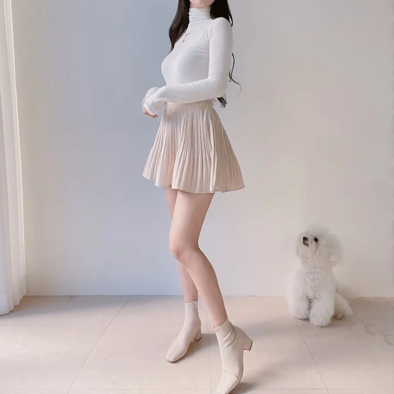 パンツ裏地ソフトプリーツミニスカート | mirangmirang | 詳細画像25