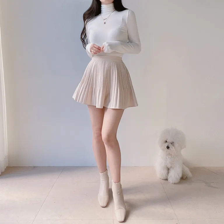 パンツ裏地ソフトプリーツミニスカート | mirangmirang | 詳細画像26