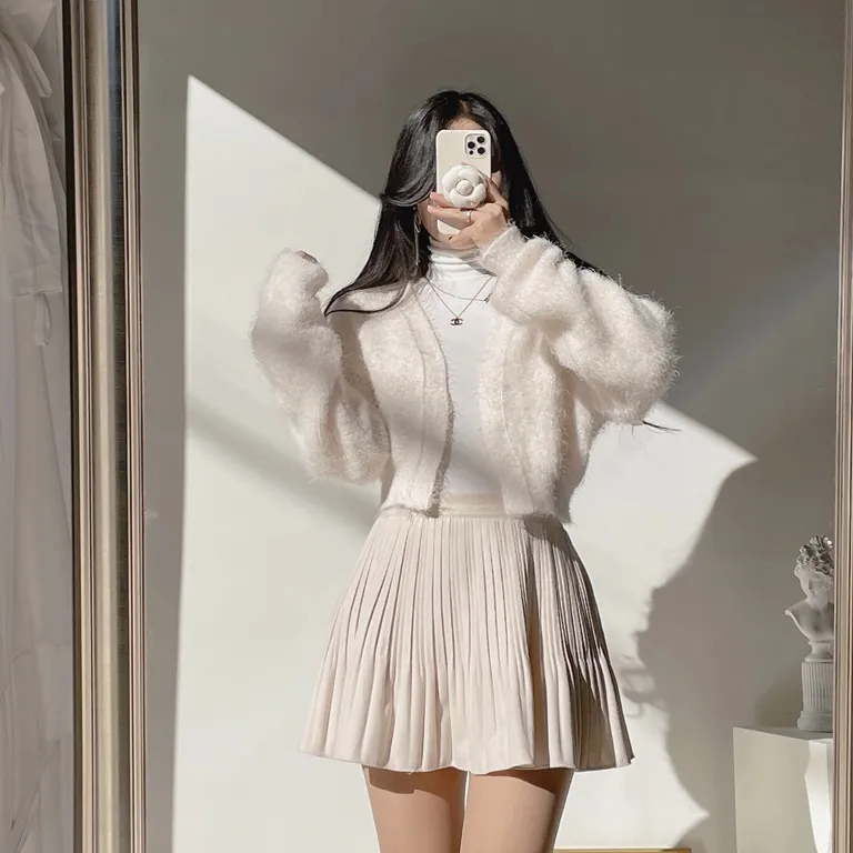 パンツ裏地ソフトプリーツミニスカート | mirangmirang | 詳細画像43