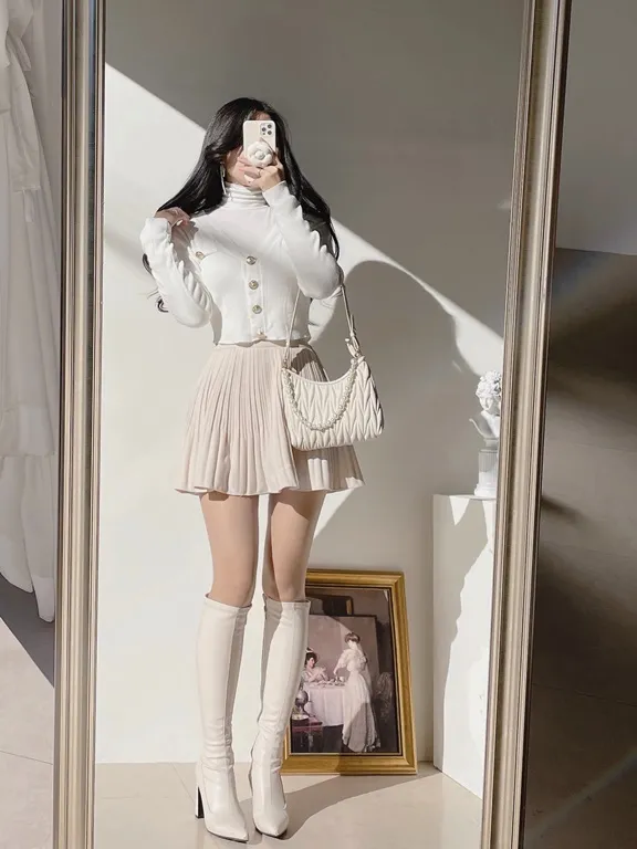 パンツ裏地ソフトプリーツミニスカート | mirangmirang | 詳細画像52