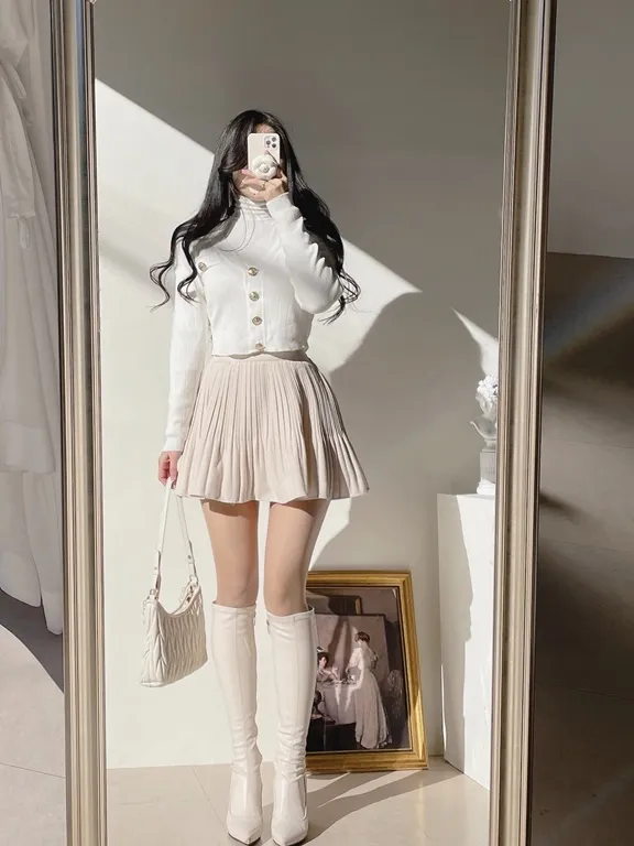 パンツ裏地ソフトプリーツミニスカート | mirangmirang | 詳細画像53