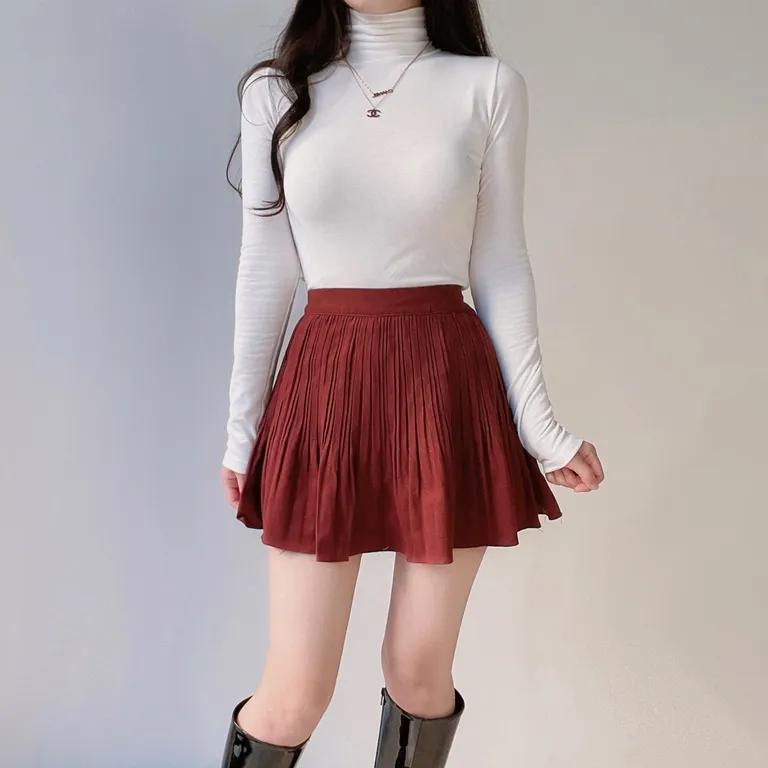 パンツ裏地ソフトプリーツミニスカート | mirangmirang | 詳細画像55