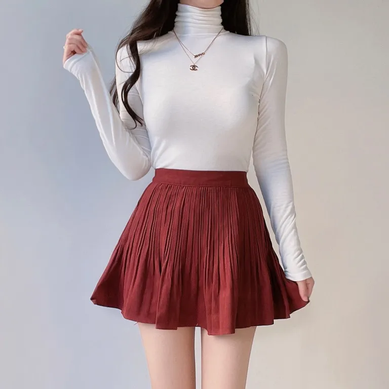 パンツ裏地ソフトプリーツミニスカート | mirangmirang | 詳細画像58