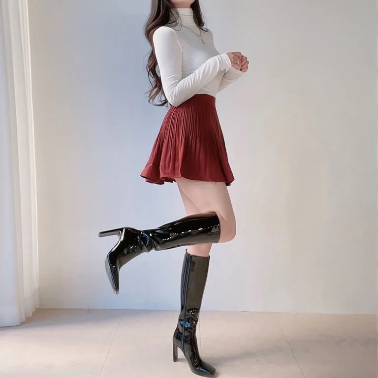 パンツ裏地ソフトプリーツミニスカート | mirangmirang | 詳細画像63