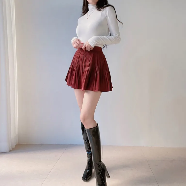 パンツ裏地ソフトプリーツミニスカート | mirangmirang | 詳細画像64