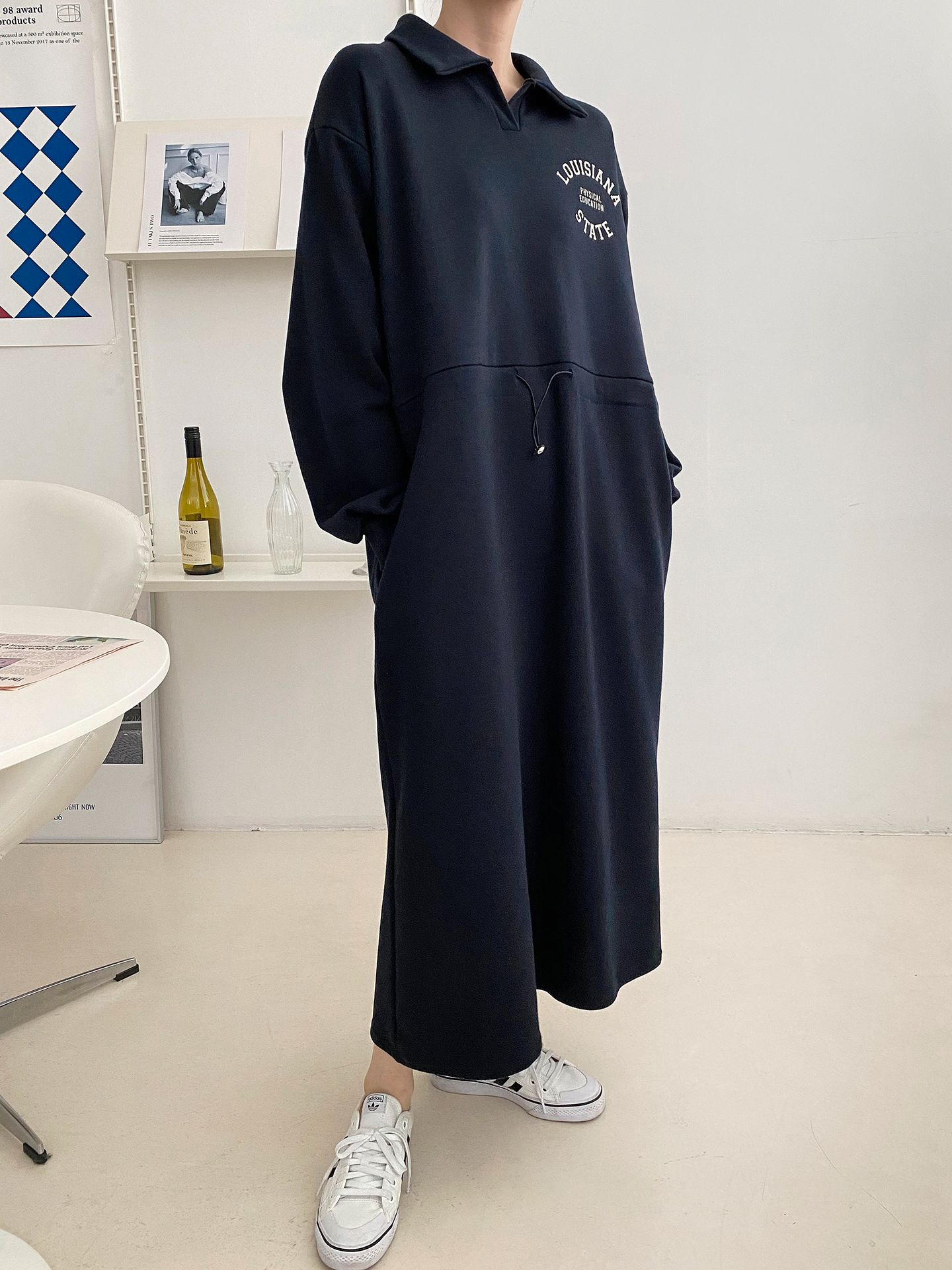 サカイ スパンコールスウェット ドローコード トレーナーワンピース サカイ スパンコールスウェット ドローコード トレーナーワンピース