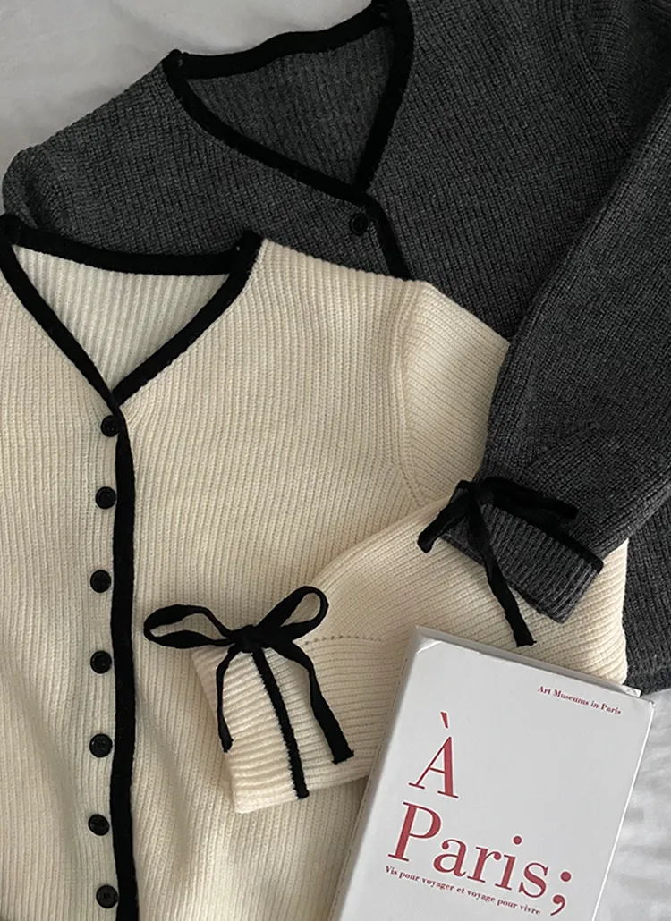 配色リボンスリーブカーディガン | peelrang | 詳細画像6