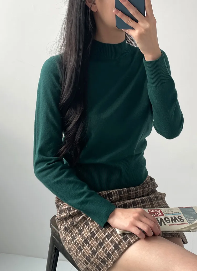 ハーフネッククロップドニット | DHOLIC | 詳細画像1