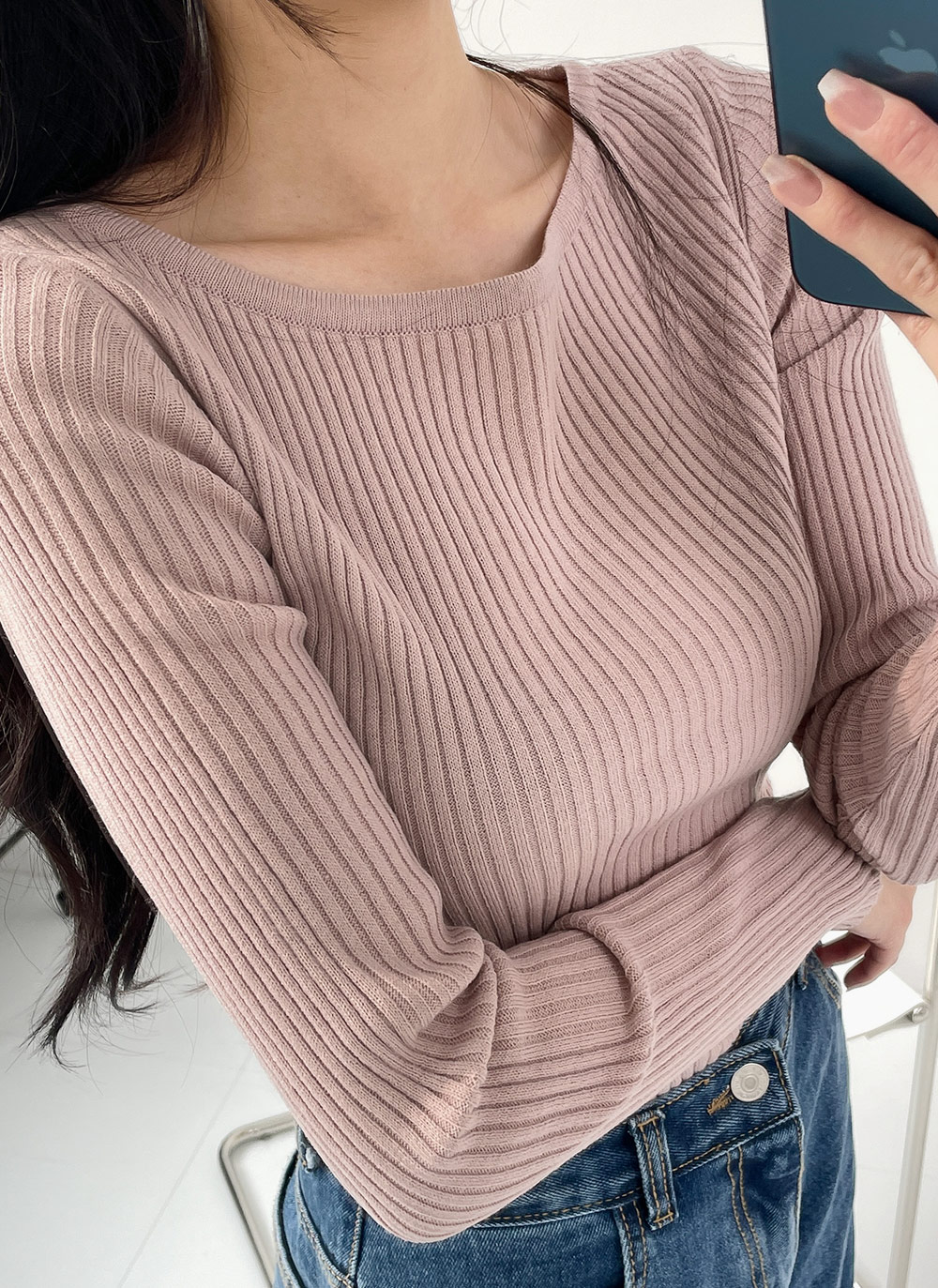 リブクロップドボートネックニット | DHOLIC | 詳細画像2