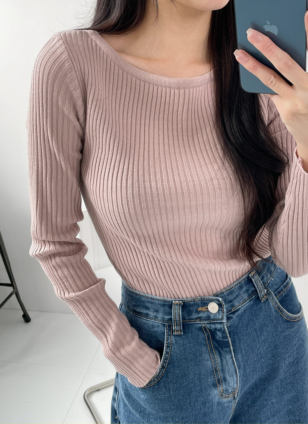 リブクロップドボートネックニット | DHOLIC | 詳細画像4