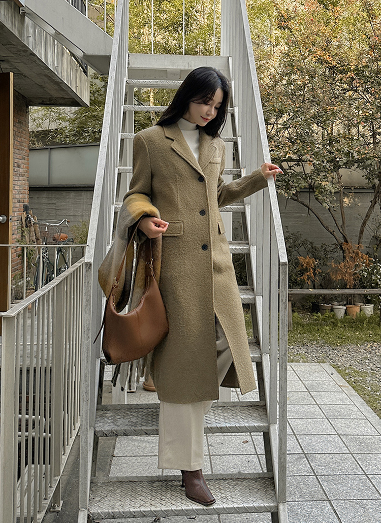 アルパカ混ブークレロングコート | レディースファッション通販 - DHOLIC