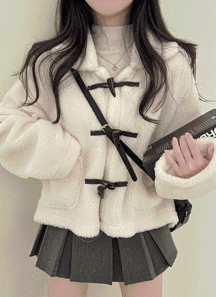 トグルボタンカラーネックボアジャケット | creamsugar | 詳細画像1
