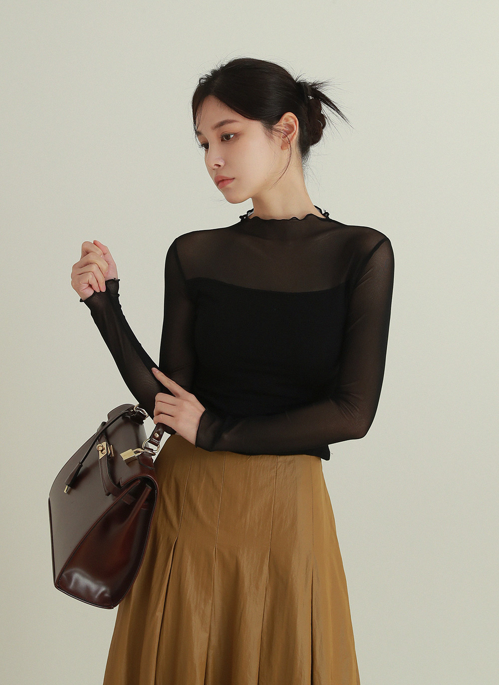 ハーフネックシアーTシャツ | DHOLIC | 詳細画像8