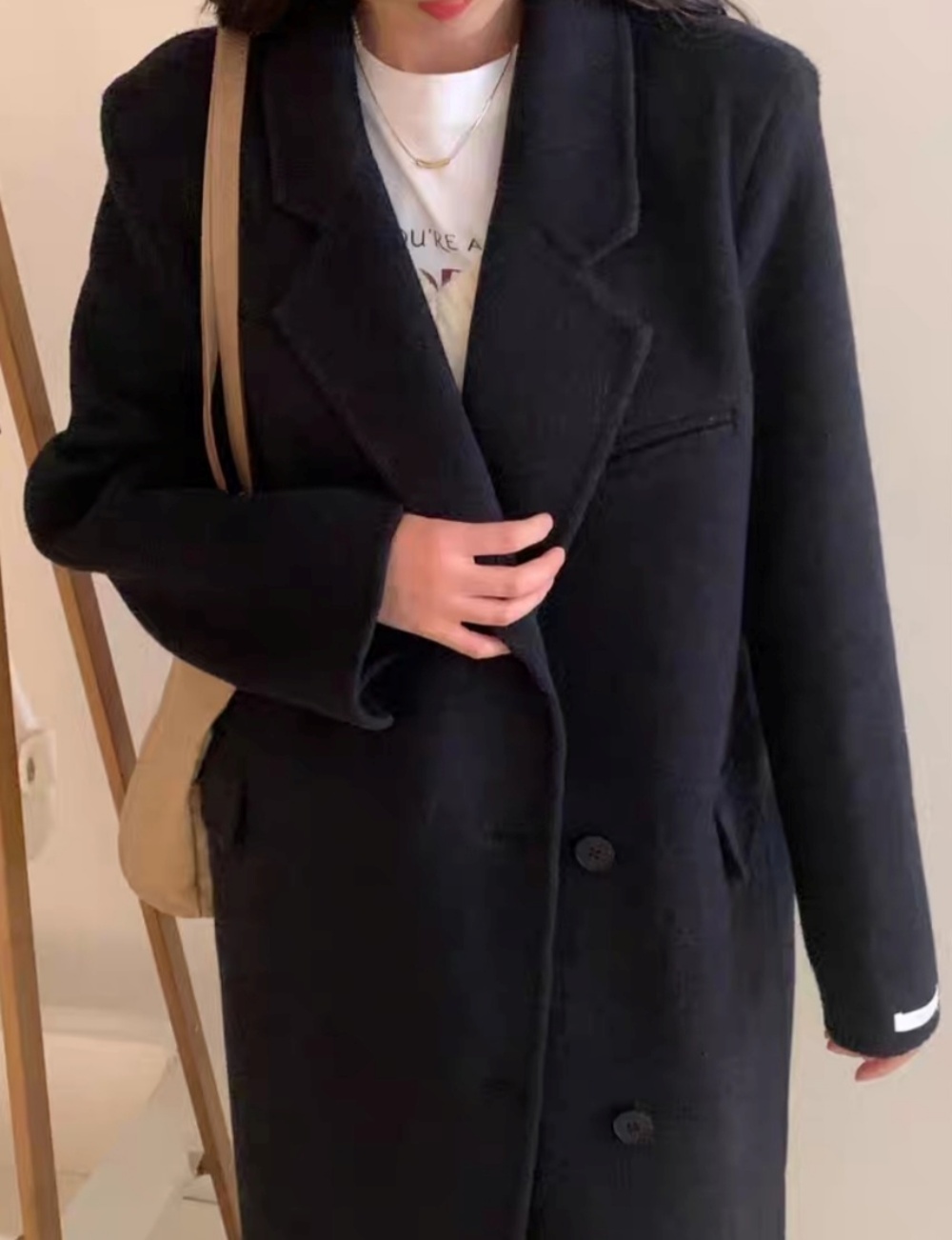 ウール混ハンドメイドダブルロングコート | 詳細画像6
