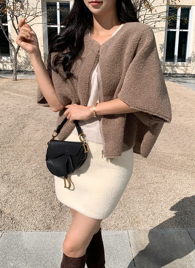 ブークレボアジップケープ風ジャンパー | minagram | 詳細画像1