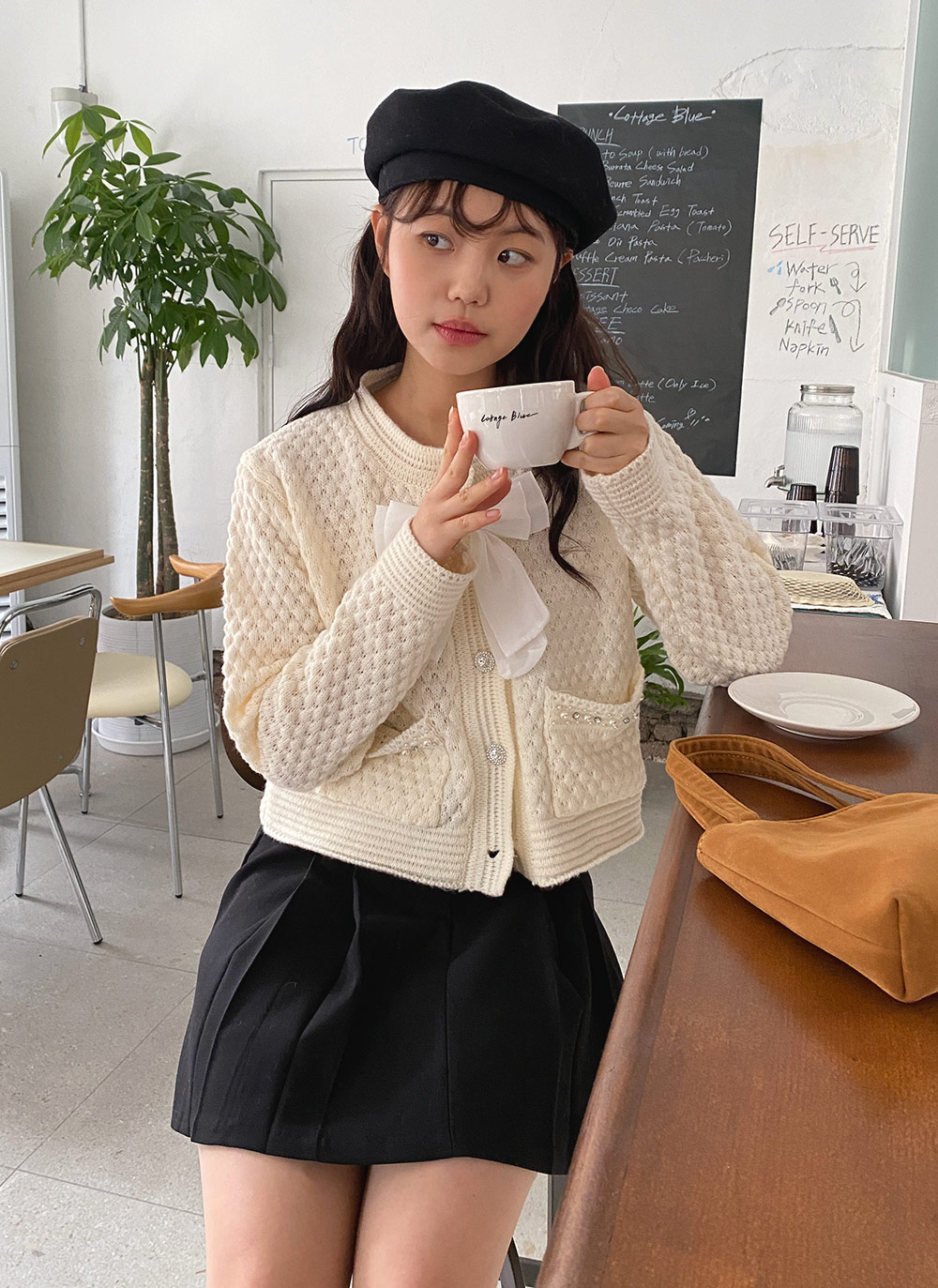 リボンブローチ付ビジューカーディガン | 詳細画像11