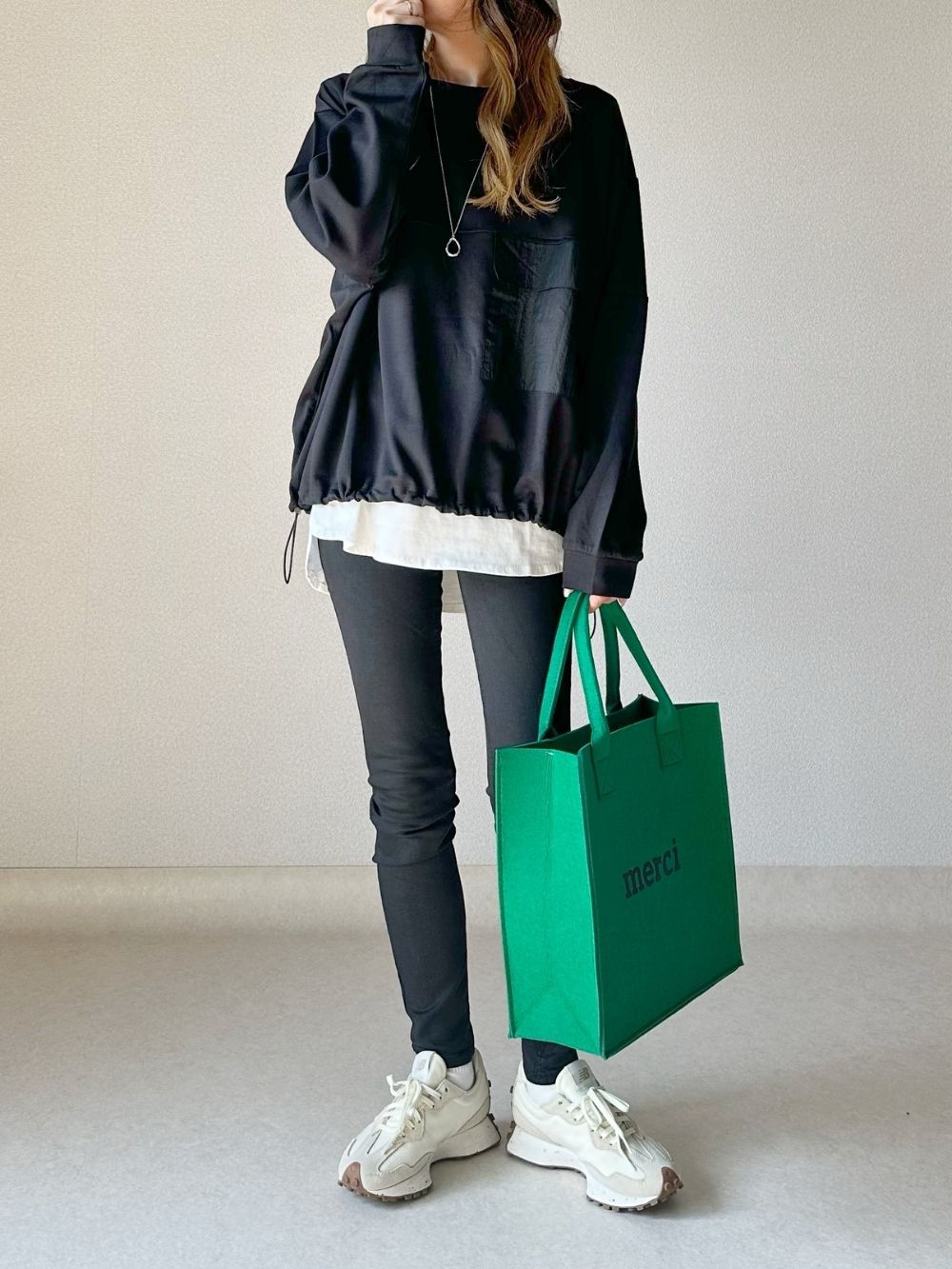 異素材ポケット裾ドロストスウェット | 詳細画像2