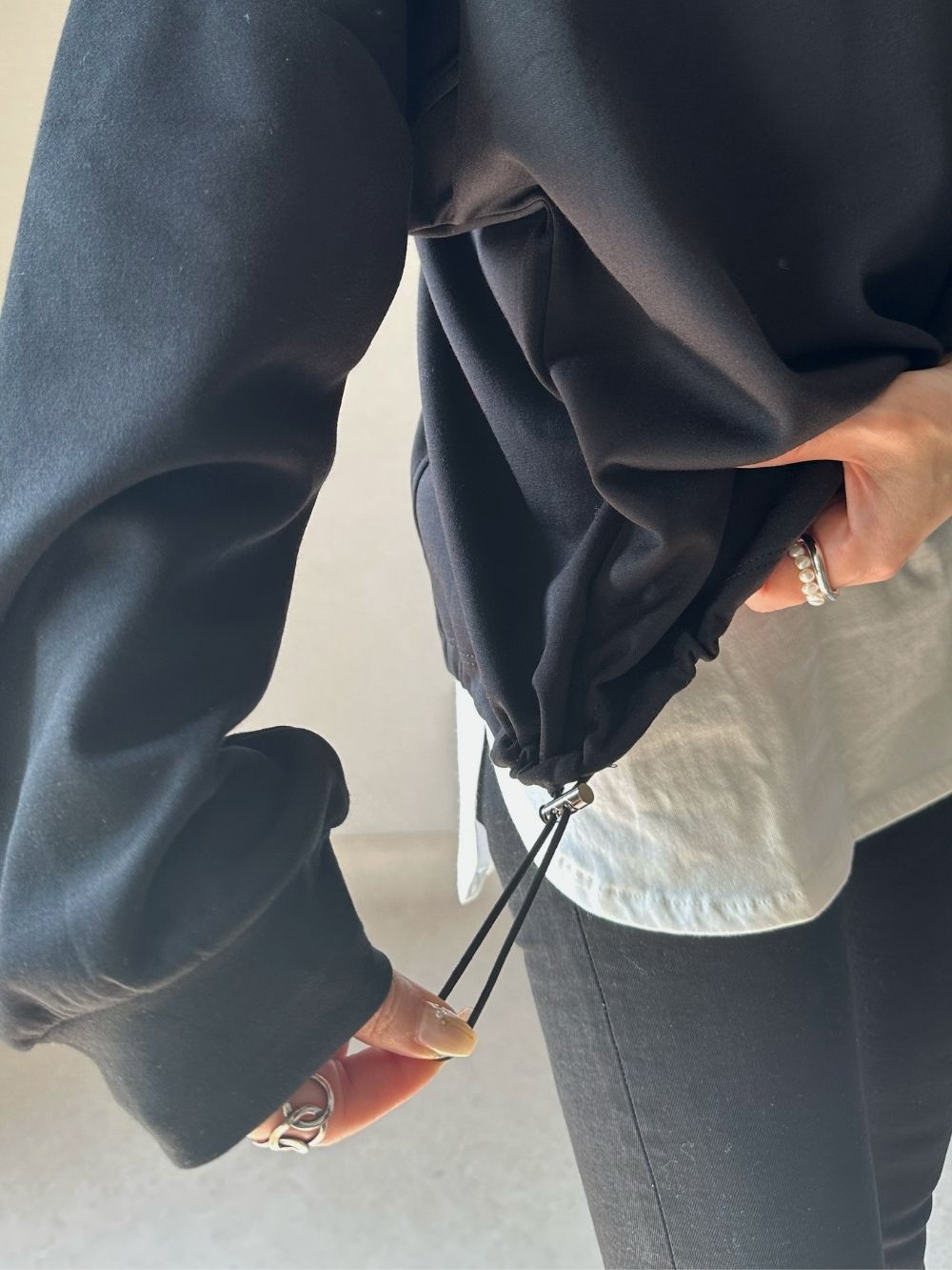 異素材ポケット裾ドロストスウェット | 詳細画像10