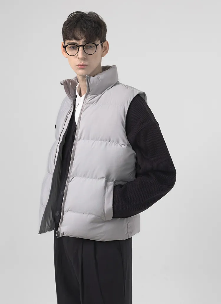 [UNISEX]2TYPEハイネック中綿ジップベスト | 詳細画像1