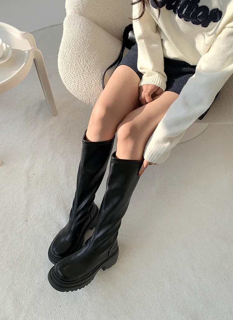 厚底ラウンドロングブーツ | minagram | 詳細画像1