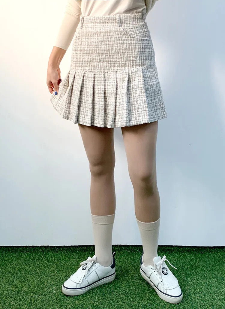 プリーツヘムツイードスカートパンツ | voer | 詳細画像1