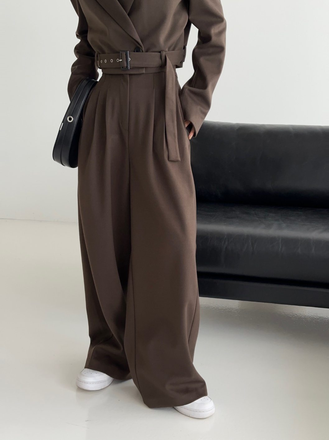 キルト裏地ベルト付ジャケット&ワイドスラックスSET | 詳細画像4