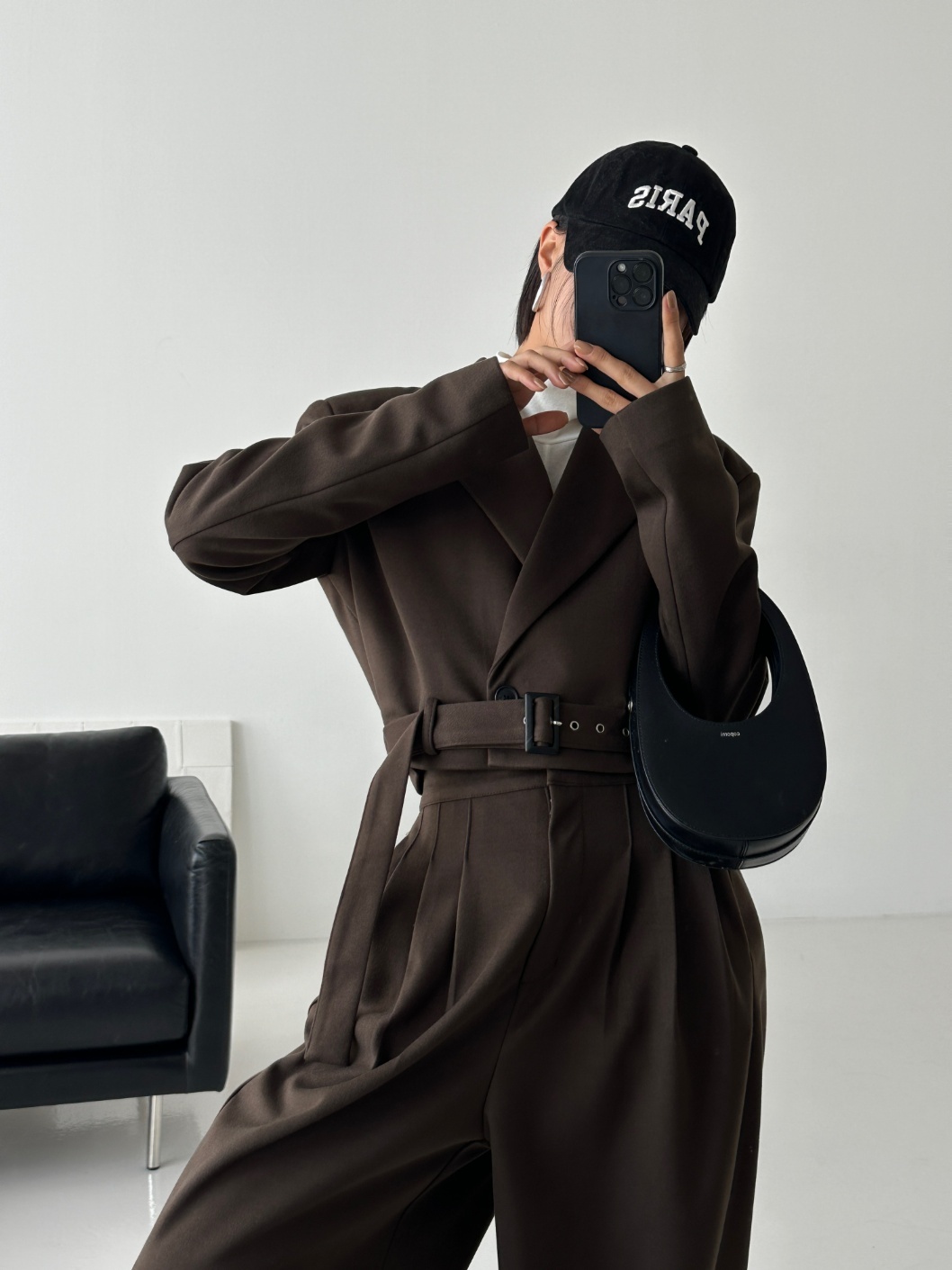 キルト裏地ベルト付ジャケット&ワイドスラックスSET | 詳細画像5