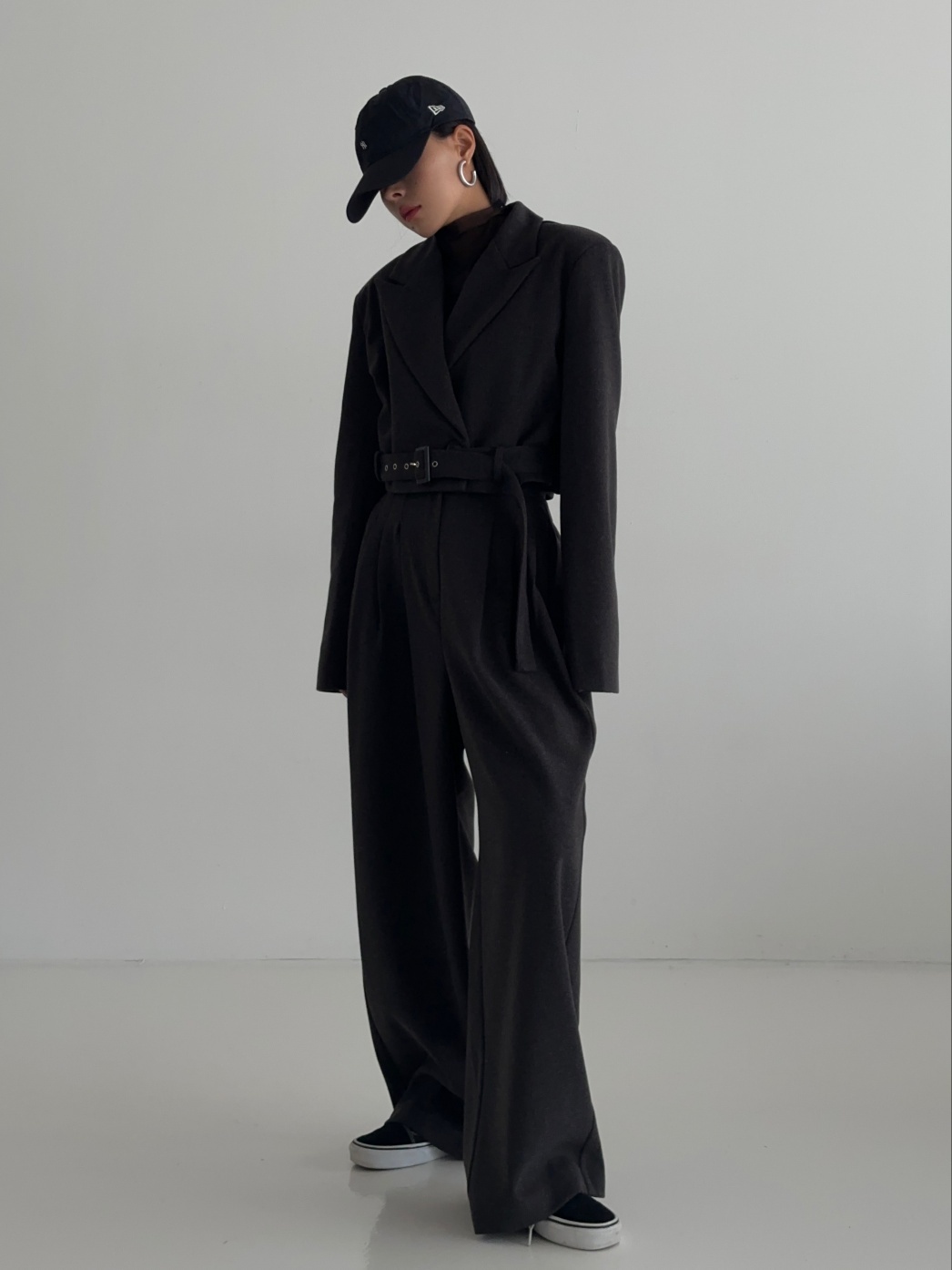 キルト裏地ベルト付ジャケット&ワイドスラックスSET | 詳細画像6