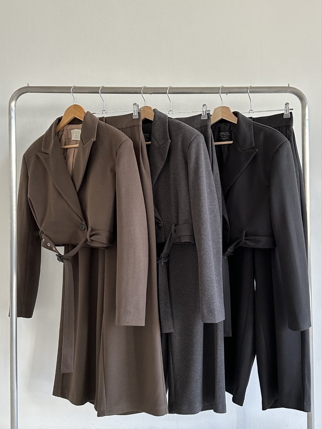 キルト裏地ベルト付ジャケット&ワイドスラックスSET | 詳細画像9