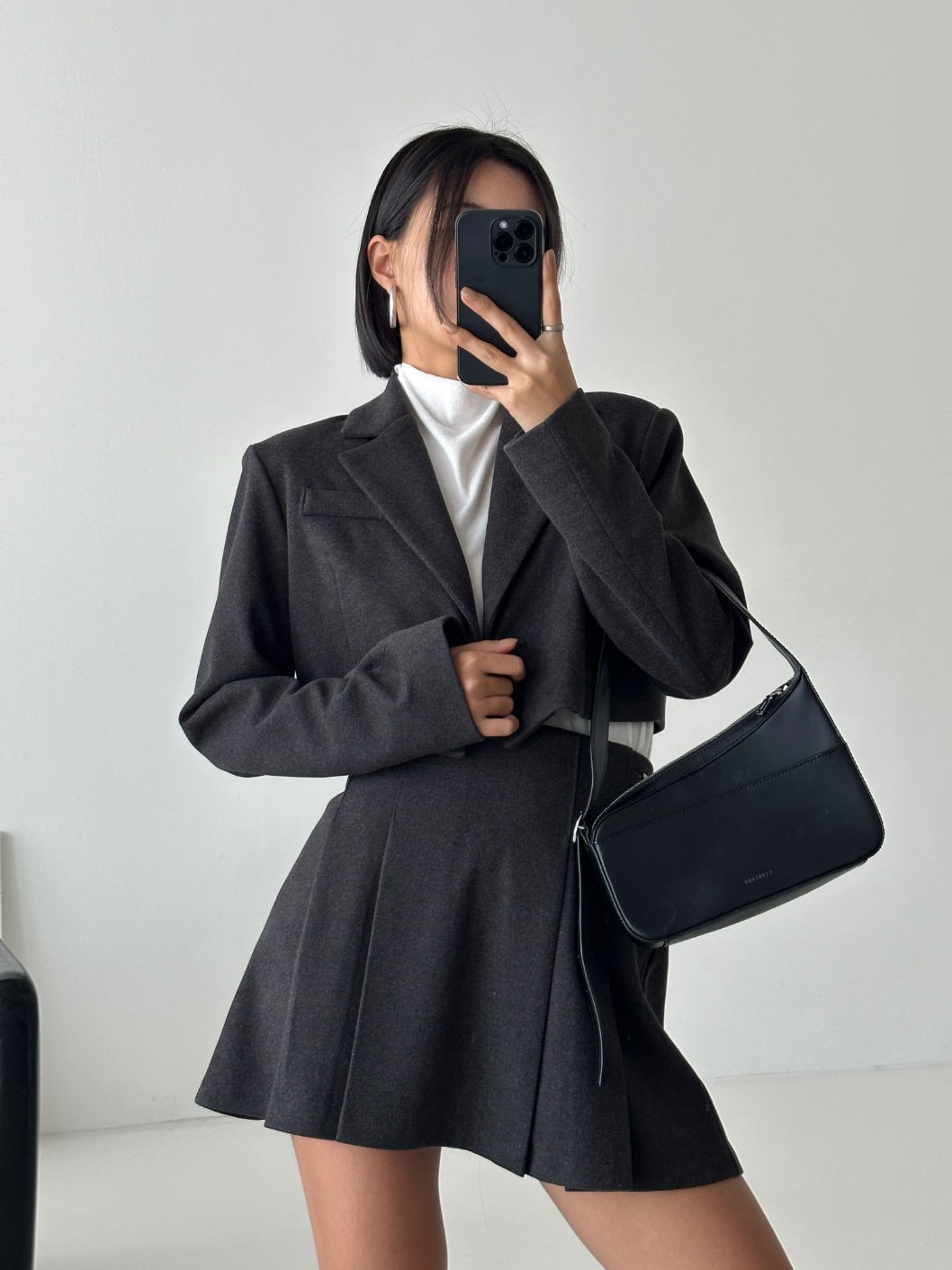 キルト裏地ジャケット&ベルトタックミニスカートSET | レディース