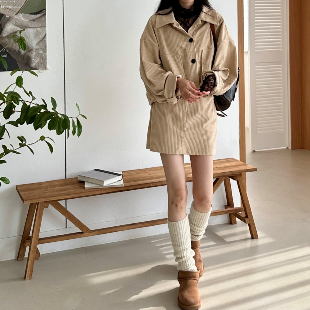 コーデュロイシャツジャケット&ミニスカートSET | レディース