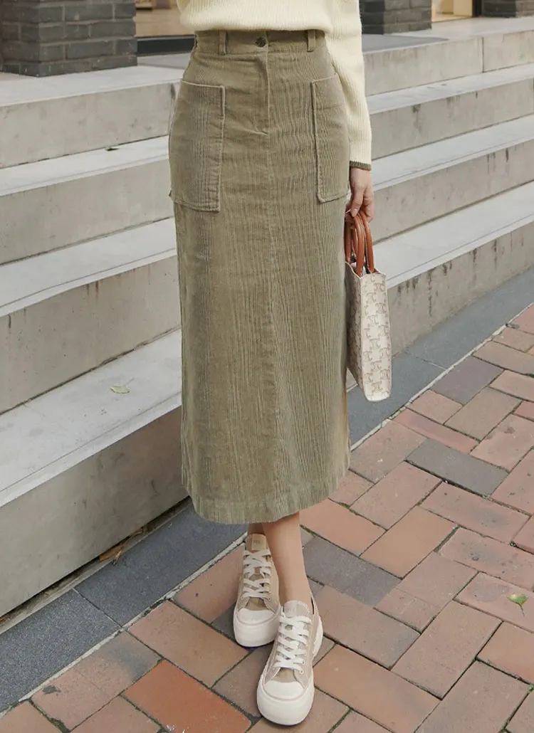 スクエアポケットコーデュロイスカート | clicknfunny | 詳細画像1