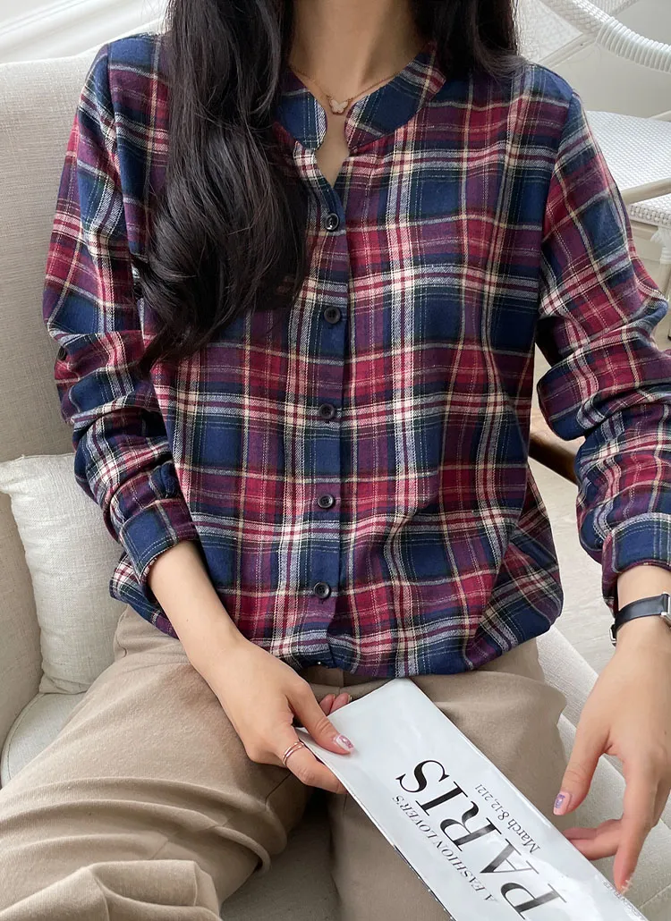 起毛チェックドロストシャツ | lusida | 詳細画像1