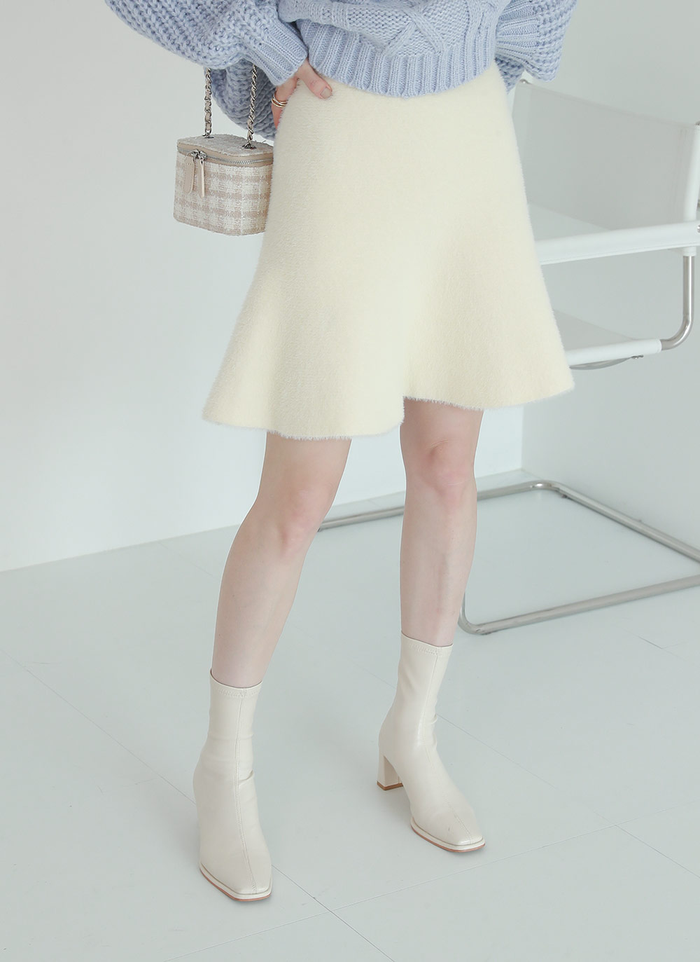 ファータッチニットフレアミニスカート | レディースファッション通販