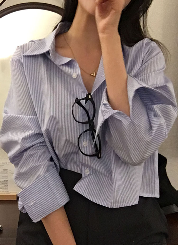 beidelli made]クロップドルーズストライプシャツ | レディース