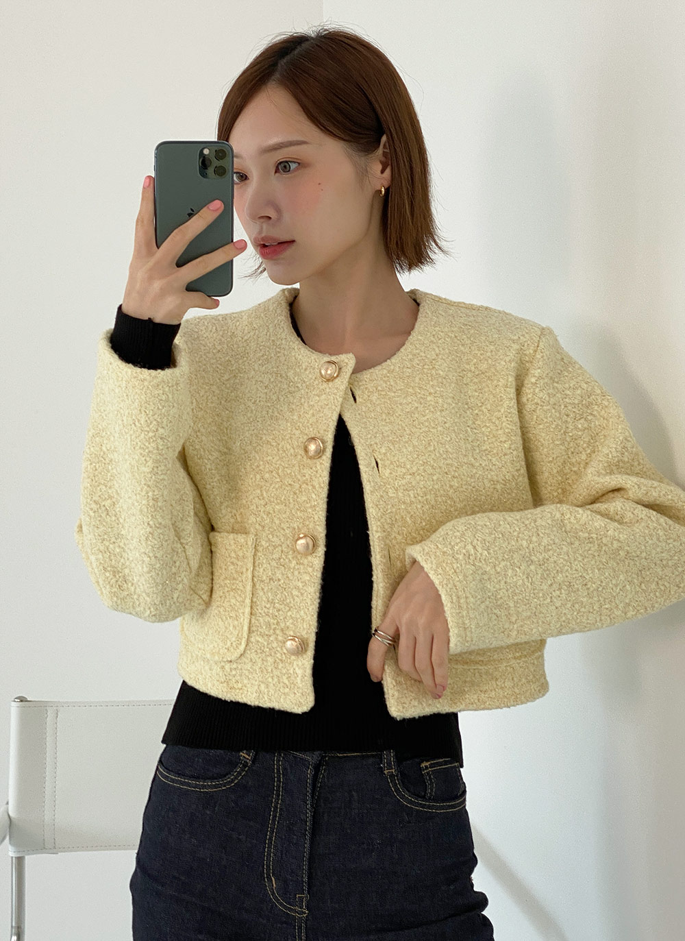 ウール混ゴールドボタンジャケット | DHOLIC | 詳細画像11