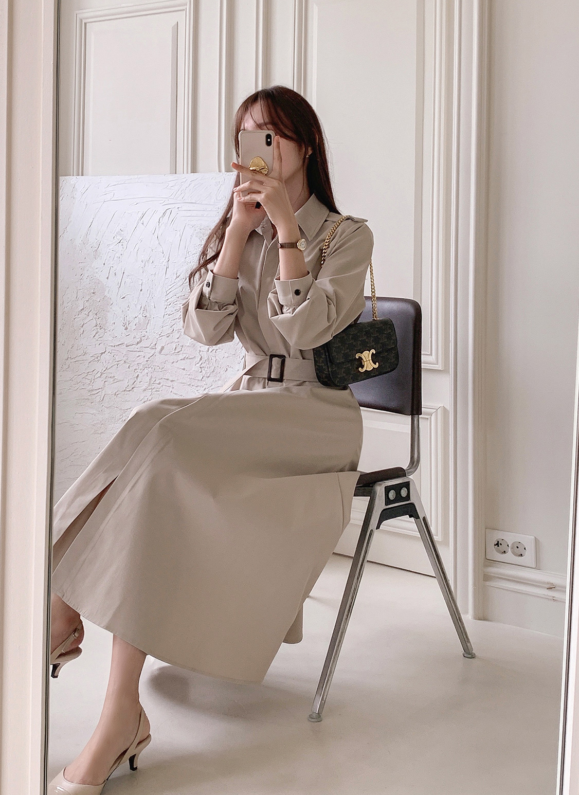 トレンチコート風ワンピース | レディースファッション通販 - DHOLIC