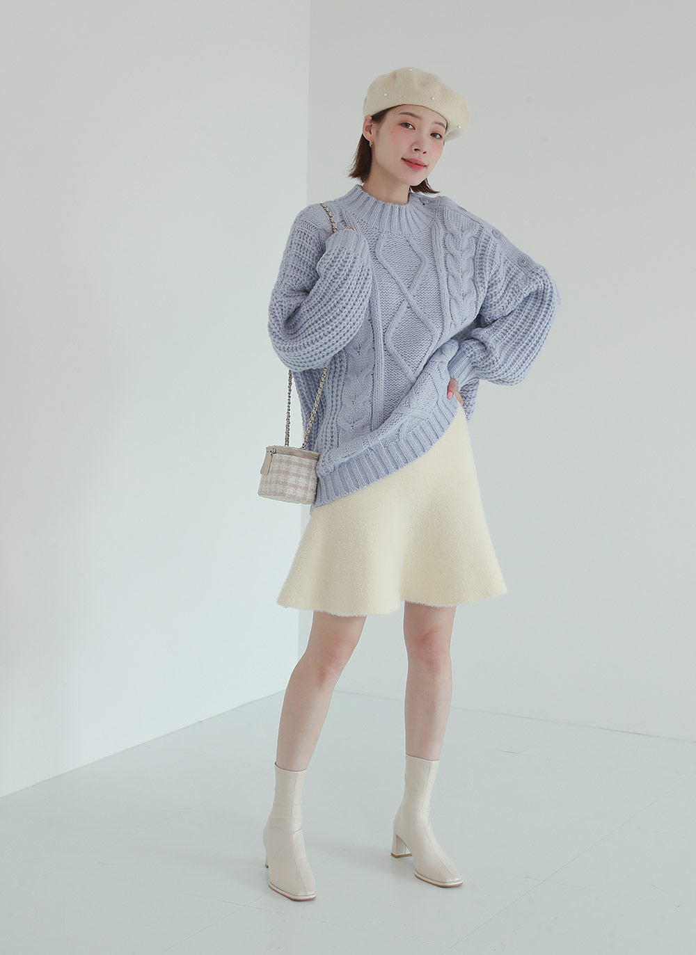 ショルダーボタンケーブルニット | DHOLIC | 詳細画像5