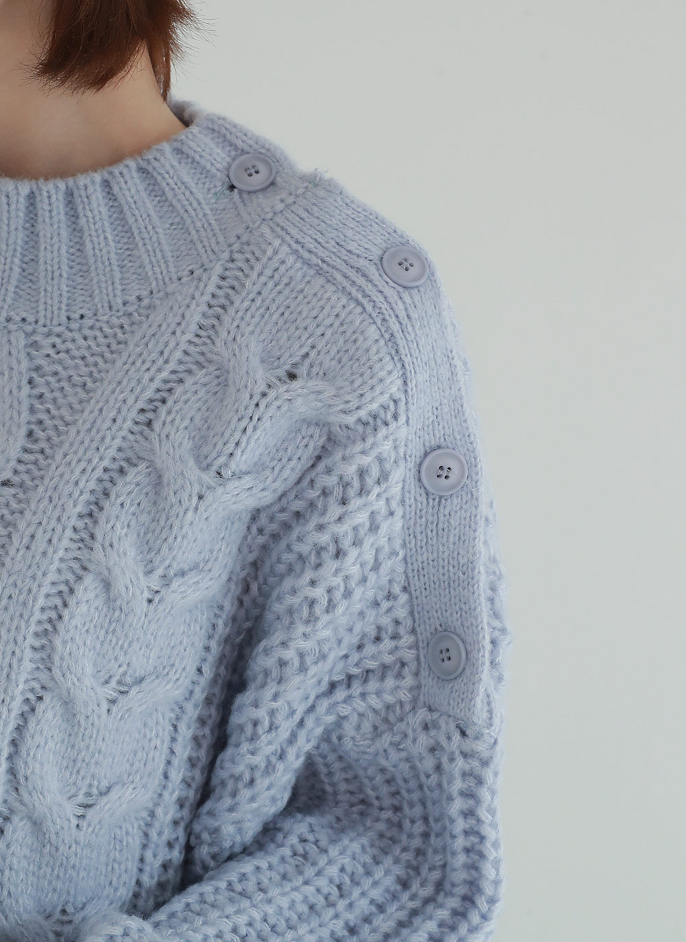 ショルダーボタンケーブルニット | DHOLIC | 詳細画像7