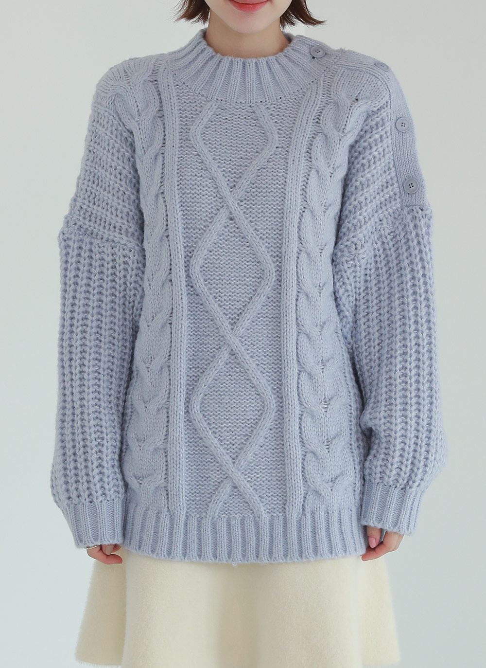 ショルダーボタンケーブルニット | DHOLIC | 詳細画像14