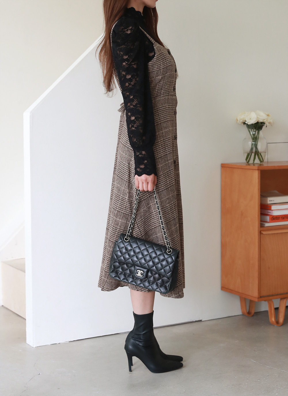 ウール混リボンチェックビスチェワンピース | DHOLIC | 詳細画像20