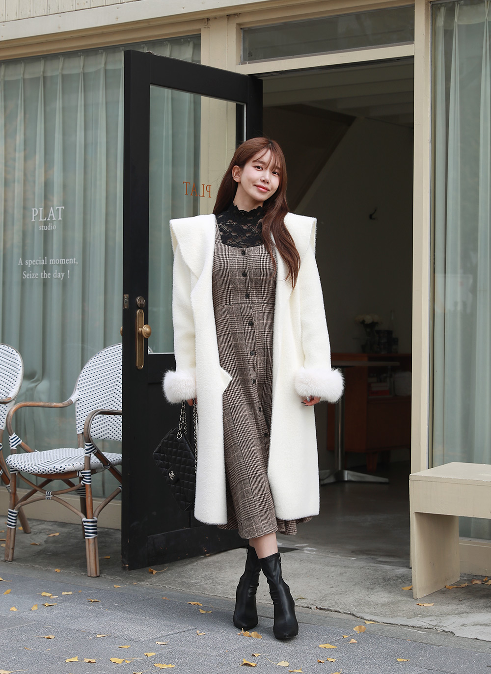 ウール混リボンチェックビスチェワンピース | DHOLIC | 詳細画像22